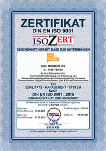 zertifikat ISO 9001