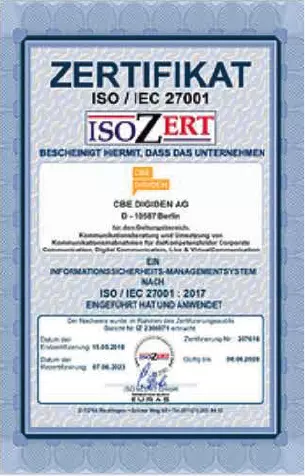 zertifikat ISO 27001