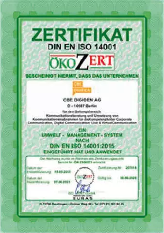 zertifikat ISO 14001