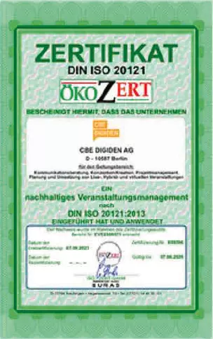 zertifikat ISO 20121